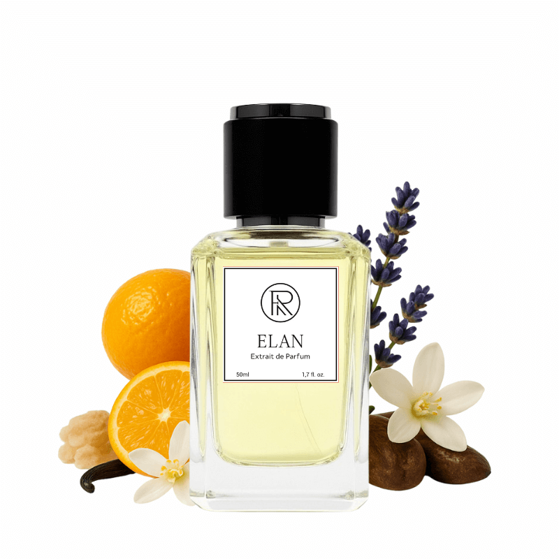 Frago ELAN perfume bottle with fruits – citrus woody fragrance
